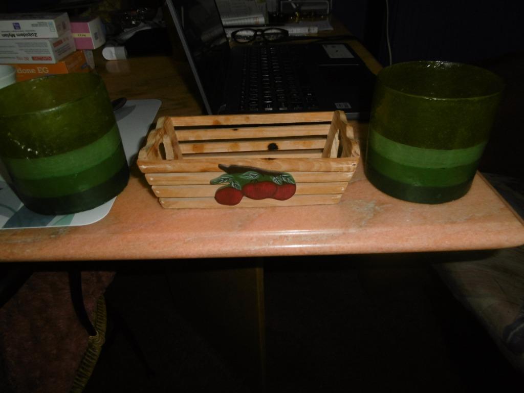 vintage bloempotjes en mandje, in mooie staat, Antiek en Kunst, Curiosa en Brocante, Ophalen of Verzenden