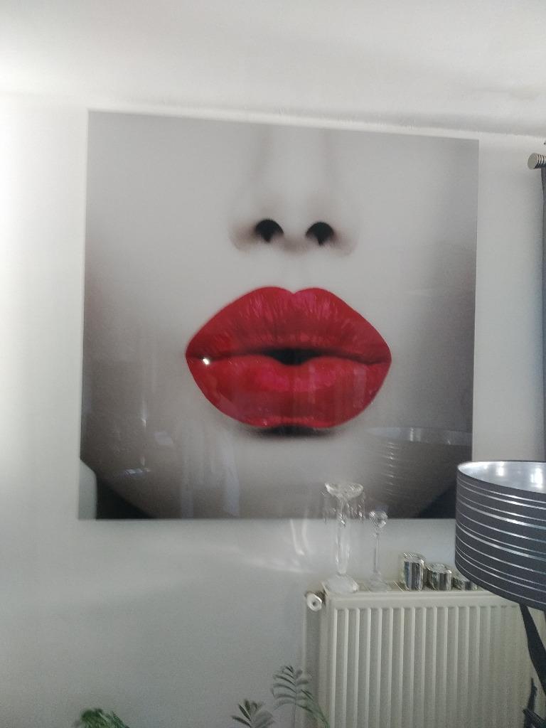 GRAND TABLEAU PLEXIGLASS red lips, Ophalen