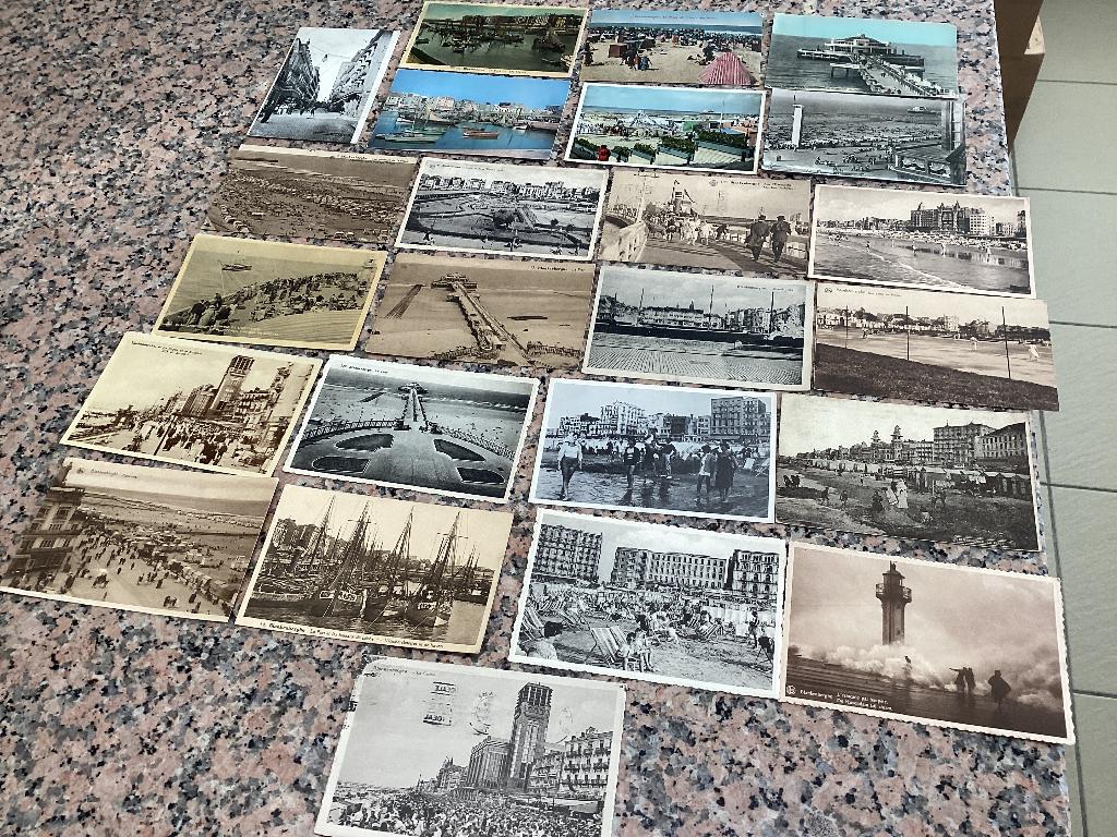 Lot 24 cartes postales anciennes BLANKENBERGE côte maritime, Collections, Enlèvement ou Envoi, 1920 à 1940, Affranchie, Flandre Occidentale