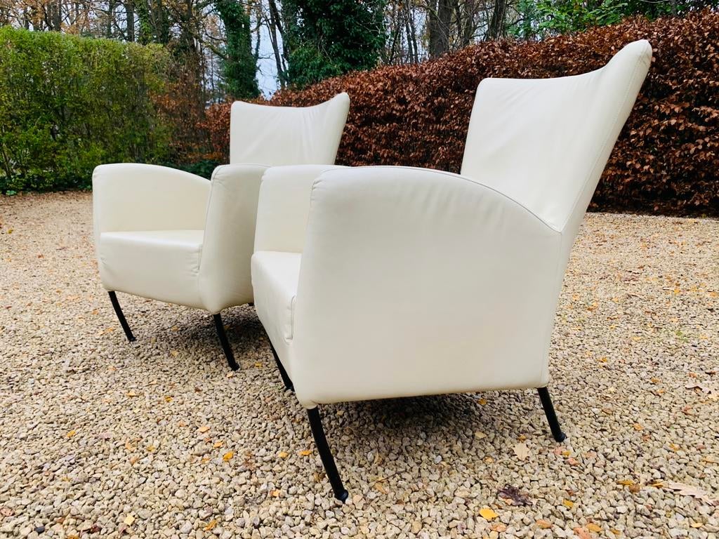 2 “ Windy Montis look” echt leren Fauteuils in goede staat, Huis en Inrichting, Ophalen, Zo goed als nieuw