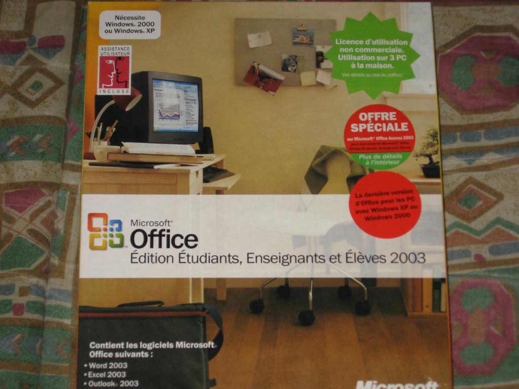 Microsoft office 2003 édition étudiant enseignants et élèves, Enlèvement ou Envoi, Comme neuf, Powerpoint, Windows