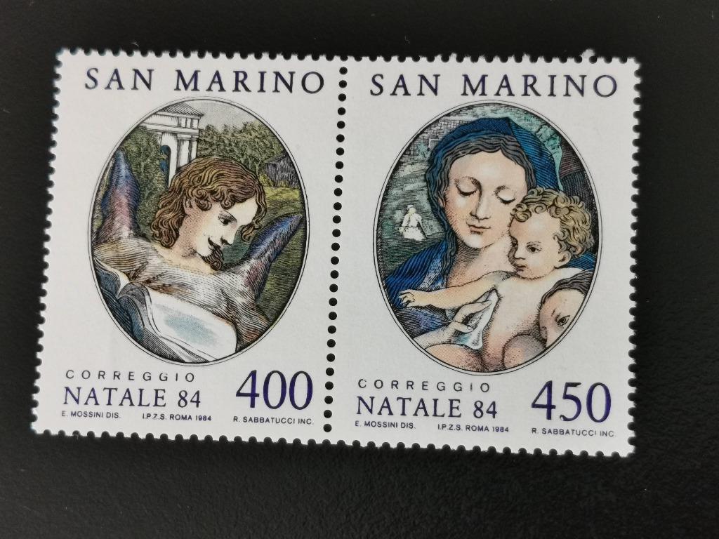 Saint-Marin 1984 - Noël - art, ange, Marie et enfant **, Enlèvement ou Envoi, Non oblitéré