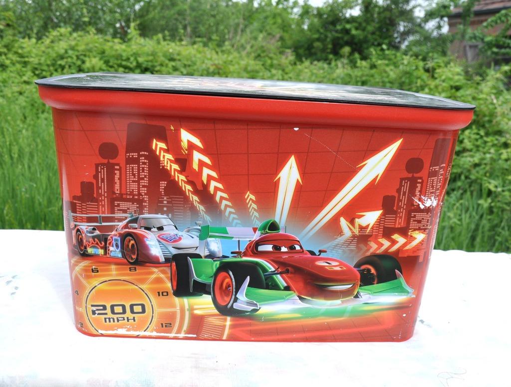 petit coffre pour rangement petit jouets decor cars, Maison & Meubles, Enlèvement ou Envoi, Utilisé