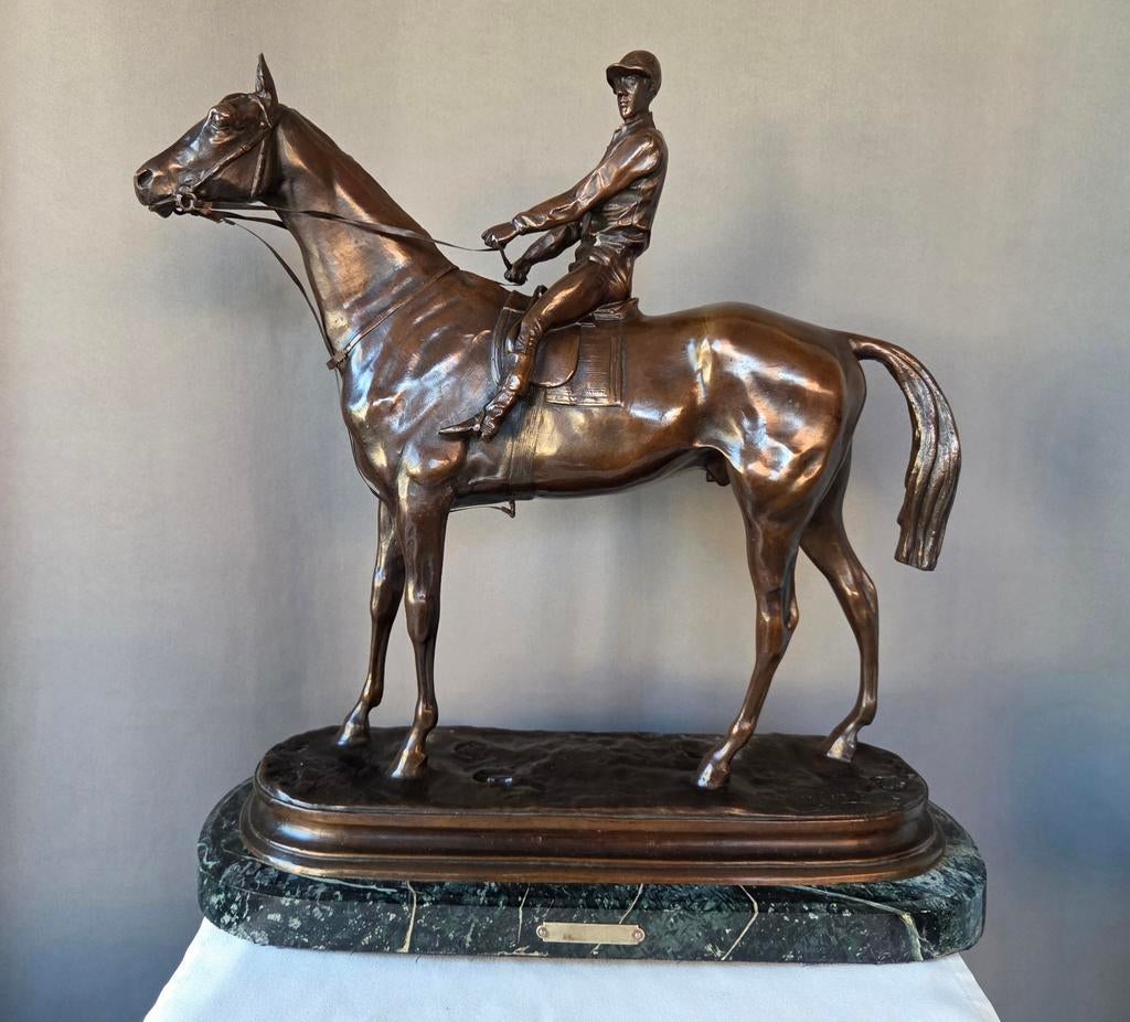 Brons Paard en Ruiter Alfred Barye, Ophalen, Brons