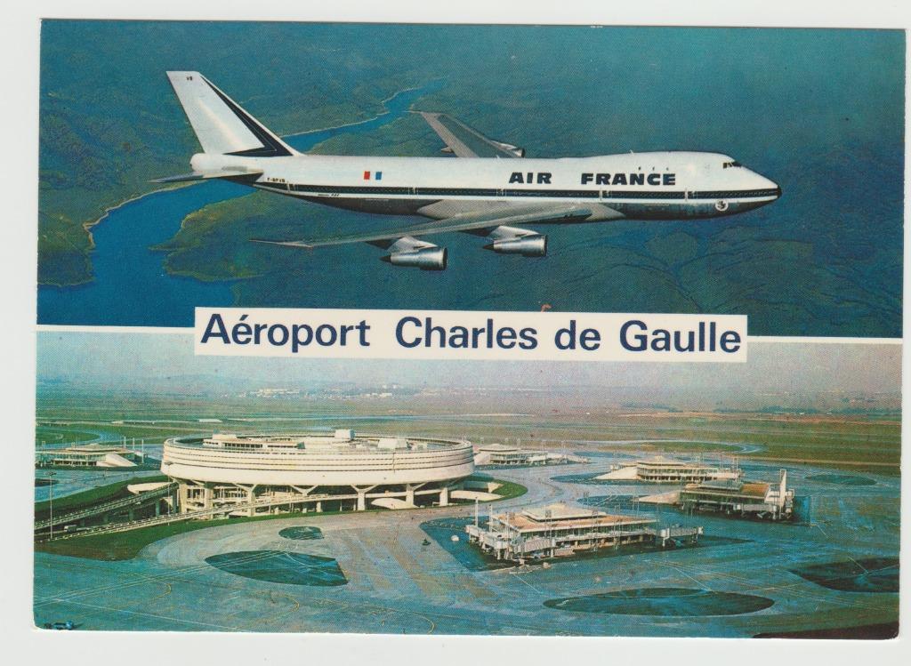 Carte postale France AEROPORT CHARLES DE GAULLE BOEING 747, Envoi, Comme neuf, Carte, Photo ou Gravure