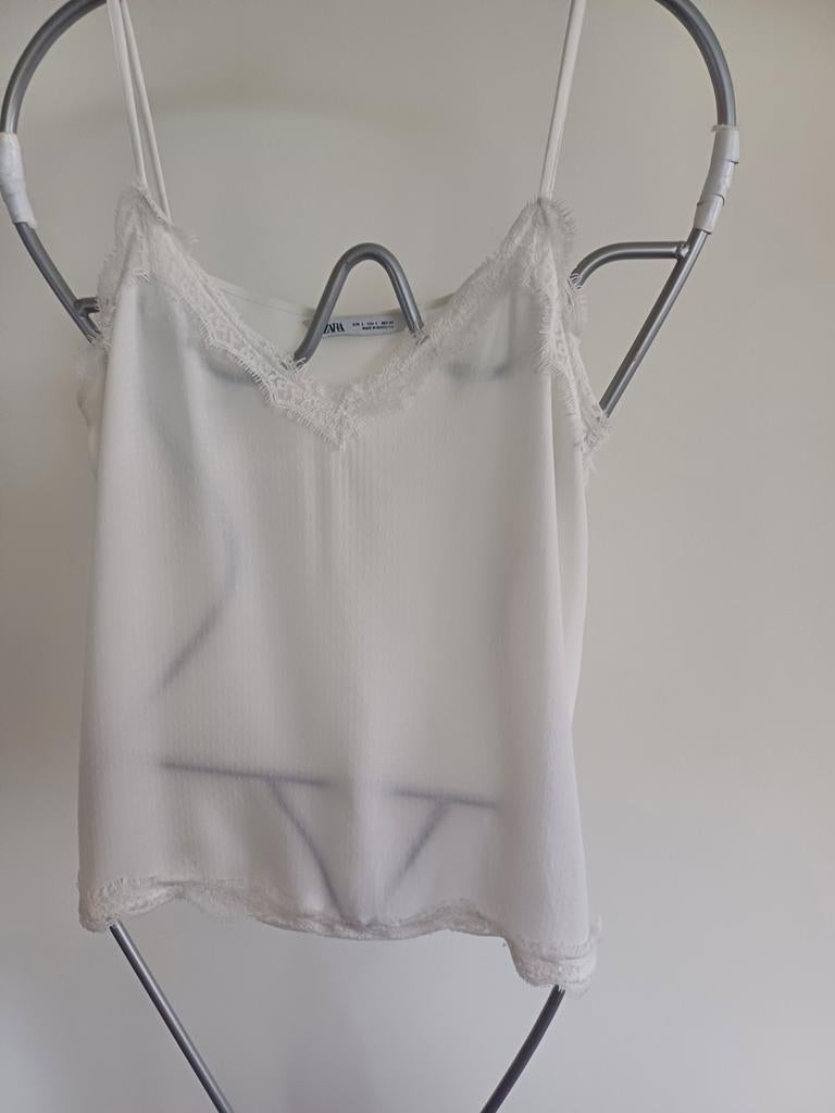 ZARA, damestopje, wit, Kleding | Dames, Ophalen, Zo goed als nieuw, Wit