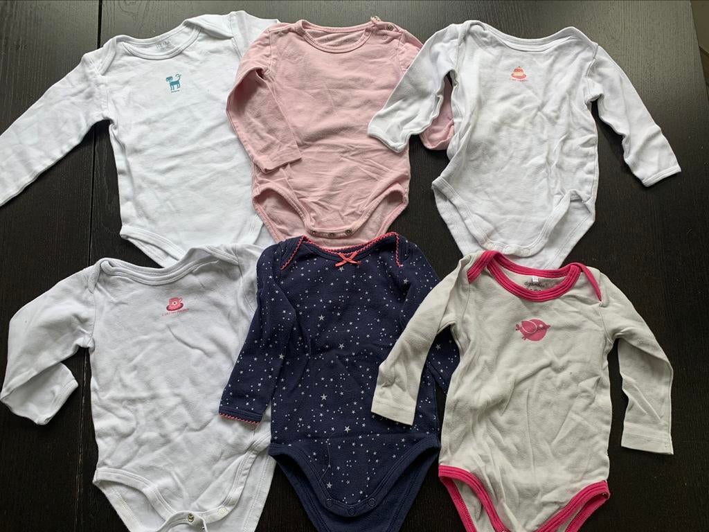Pakket - meisje - rompertjes met lange mouwen - maat 74, Kinderen en Baby's, Ophalen of Verzenden, Meisje