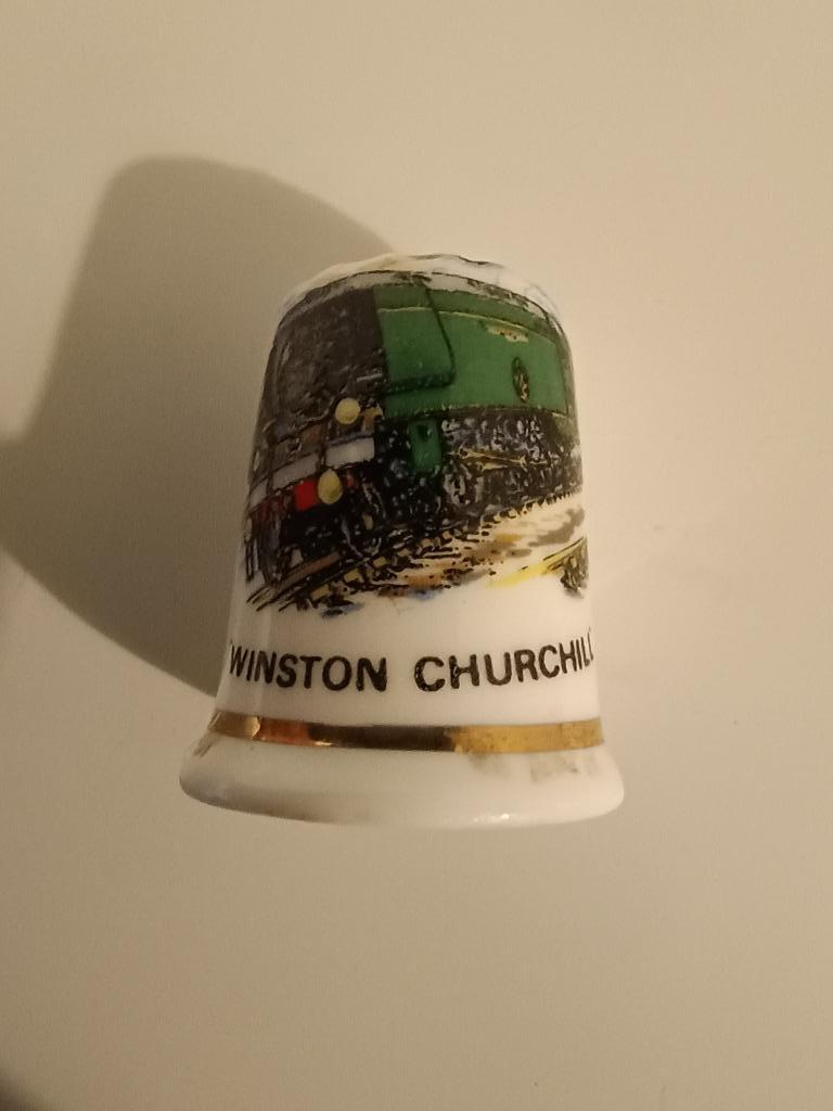 vingerhoedje Trein Winston Churchill, Verzamelen, Verzenden, Zo goed als nieuw, Porselein