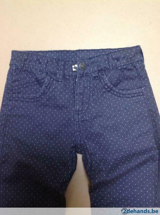 Polka dot broekje, jeans, stretch,  maat 110-116, NIEUW, Ophalen of Verzenden, Nieuw, Meisje, Broek