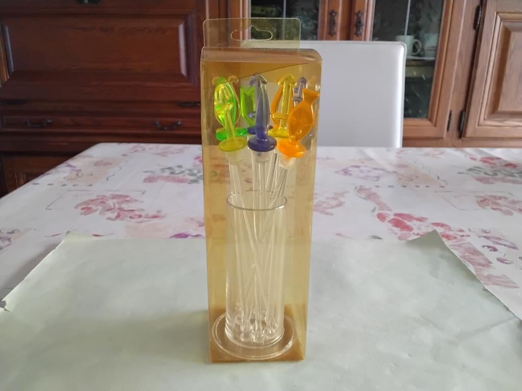 Doos met 10 cocktailroerders, Enlèvement, Neuf, Autres matériaux