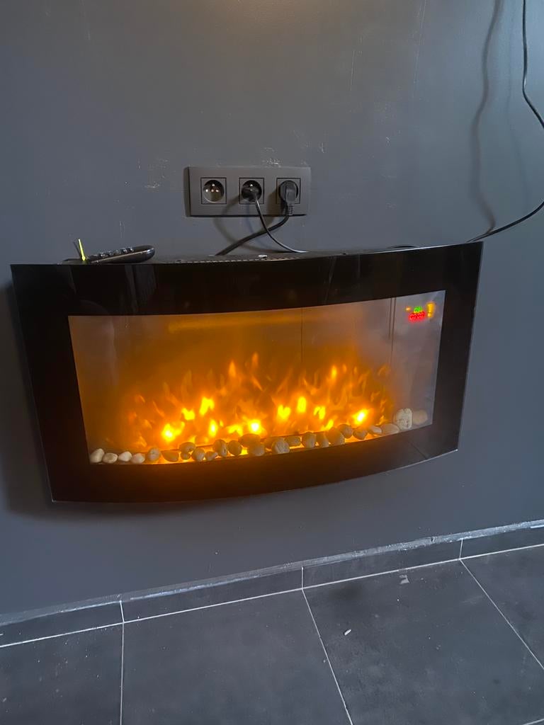 Elektrische wandhaard met afstandsbediening, Enlèvement, Comme neuf