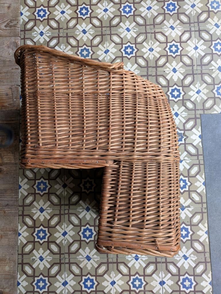 Vintage rieten fietsstoeltje, Enlèvement, Utilisé