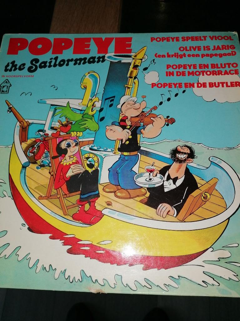 4 kinderplaten Popeye, ….., Enlèvement ou Envoi, Utilisé, Fable ou Conte (de fées)