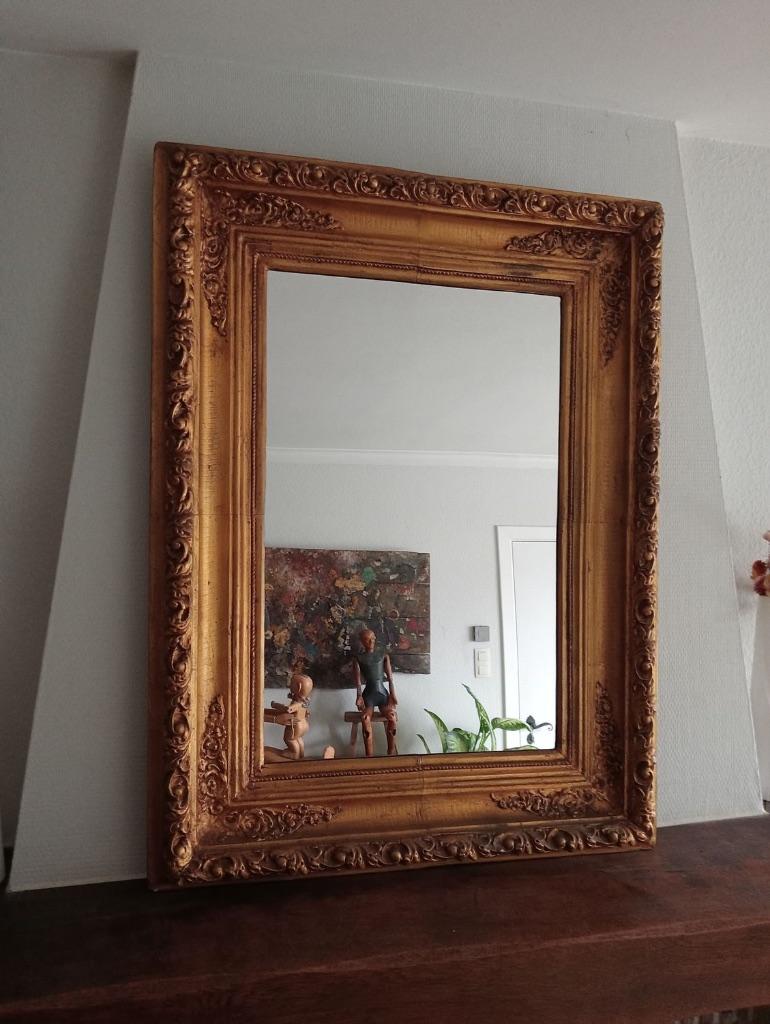 Miroir rectangulaire 100 cm/80 cm - Style baroque 1880-1920, Maison & Meubles, Enlèvement ou Envoi, France, Utilisé, 100 à 150 cm