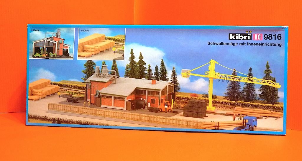 Zagerij met kraan - Kibri 9816 - H0 - 1:87, Hobby en Vrije tijd, Overige merken, Gelijkstroom of Wisselstroom, Brug, Tunnel of Gebouw