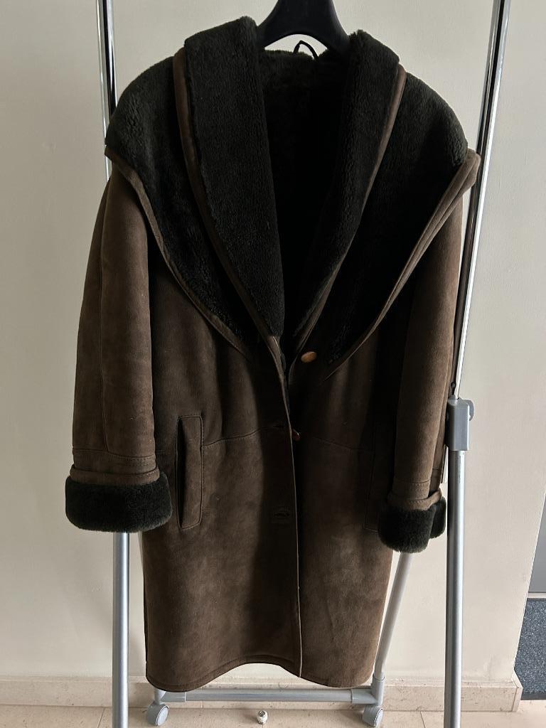 Daim ( Nubuck ) Mantel, Ophalen of Verzenden, Gedragen, Maat 42/44 (L), Bruin