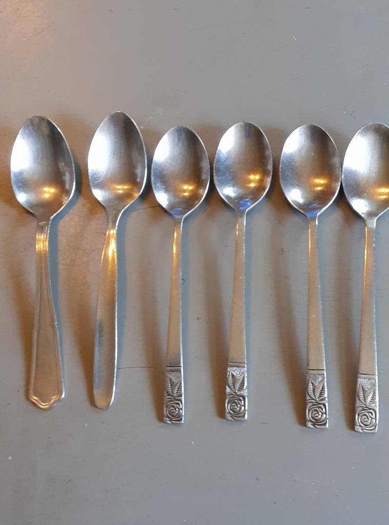 6 cuillères à café en inox (2), Ophalen of Verzenden, Gebruikt