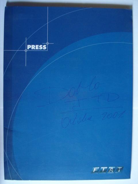 Fiat Doblò 2001 Dossier de presse, Livres, Autos | Brochures & Magazines, Utilisé, Autres marques, Envoi
