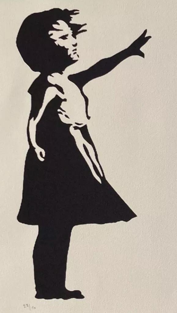BANKSY : lithographie format XXL en 56 par 76 cm, Antiquités & Art, Enlèvement ou Envoi