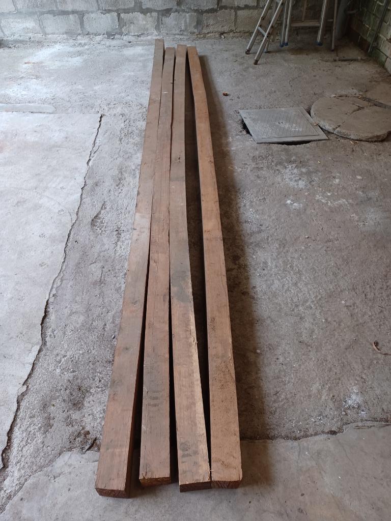 Eiken balken 370x8,50x8,50  25€/ stuk, Doe-het-zelf en Bouw, Hout en Planken, Ophalen, Nieuw, Eiken, Balk