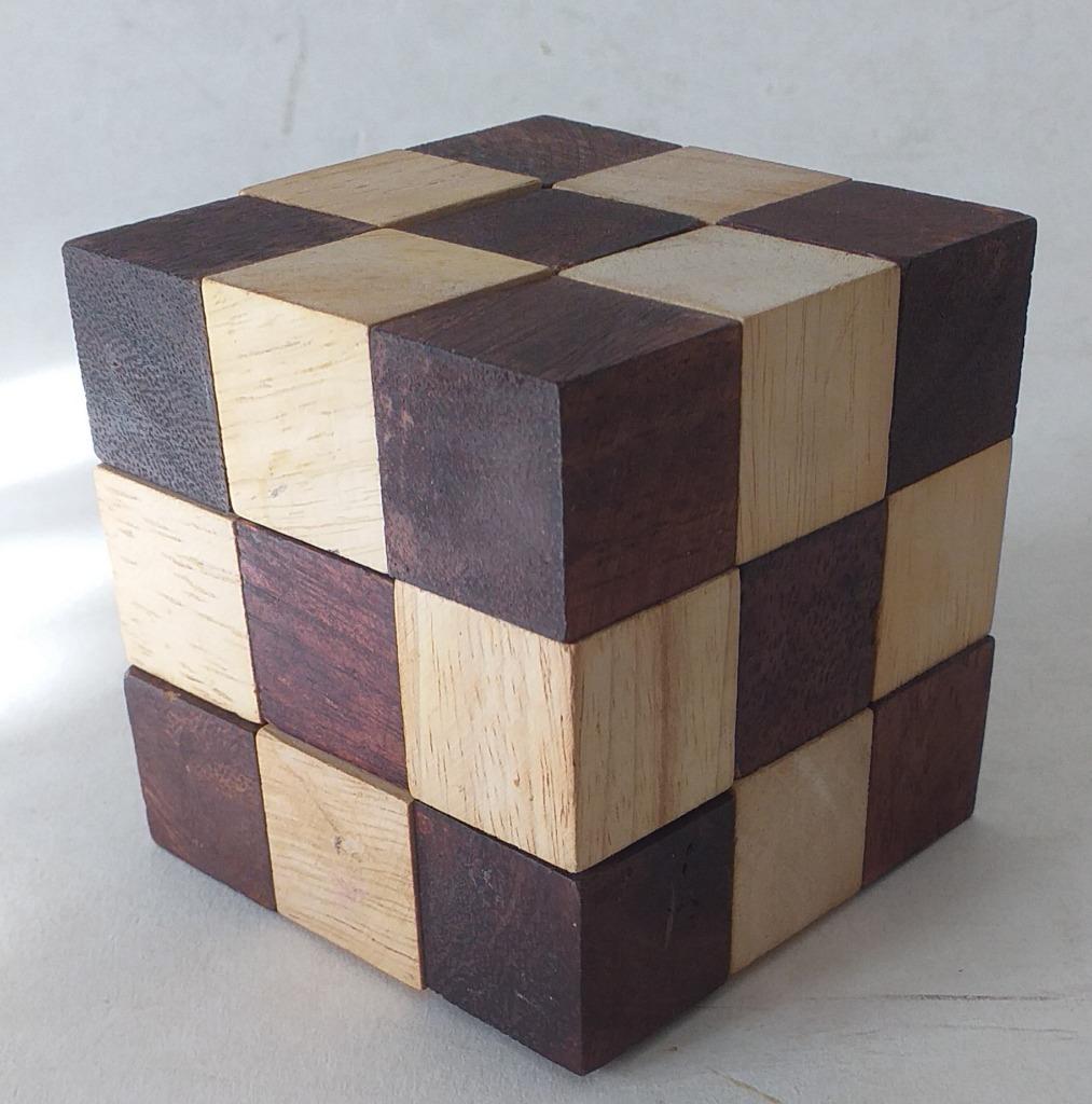 houten kubus / slang raadsel puzzel hersenkraker, Ophalen of Verzenden