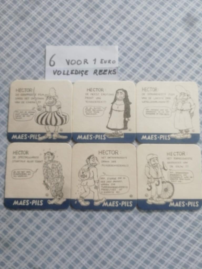 Volledige reeks bierviltjes Maes - Hector Urbanus - €1, Enlèvement ou Envoi, Sous-bock