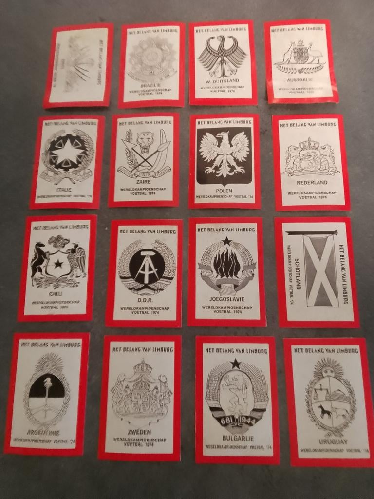 16 x stickeremblemen WK 74 , HBL, Ophalen of Verzenden, Zo goed als nieuw
