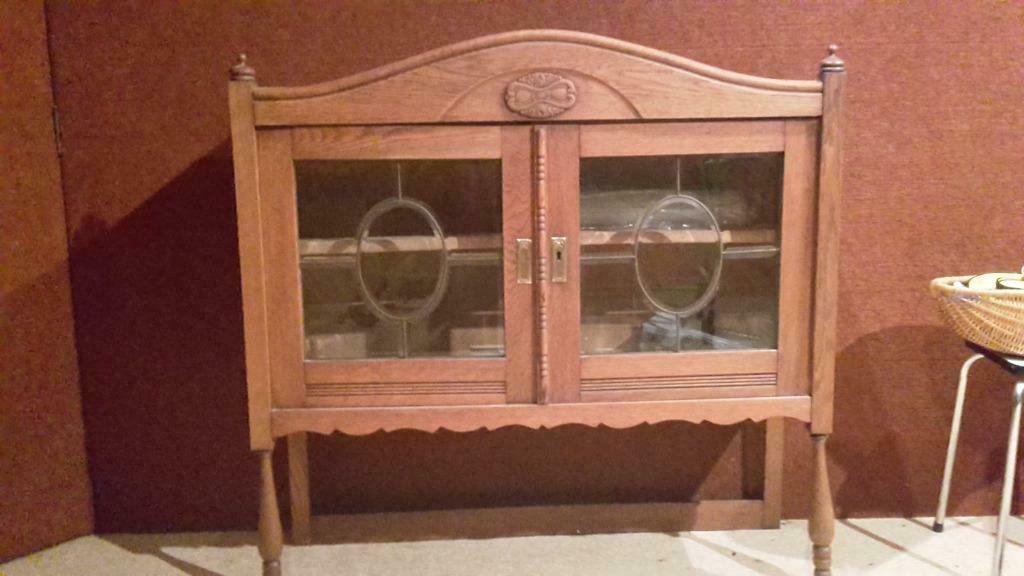 Dessus de meuble vitré ancien en chêne, Antiquités & Art, Enlèvement