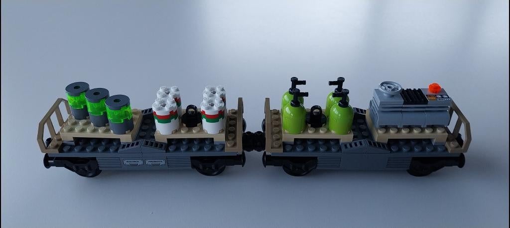 Lego trein: 2 x wagon voor pallettenvervoer (Nieuw!!!), Ophalen of Verzenden, Nieuw, Complete set, Lego