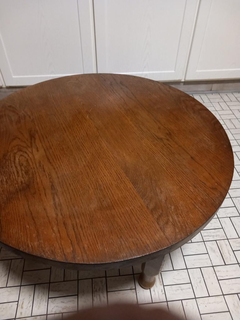 Massief houten salontafel ,80 cm rond ,45cmhoog, Ophalen of Verzenden, Zo goed als nieuw, Rond