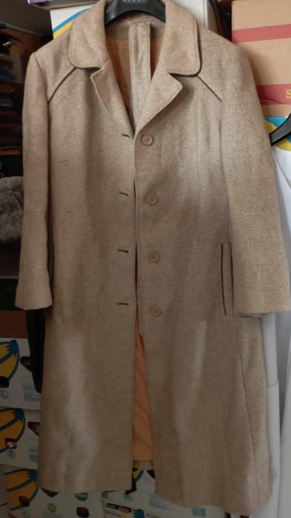 vintage T46 wollen jas, Kleding | Dames, Ophalen, Gedragen, Maat 46/48 (XL) of groter, Beige