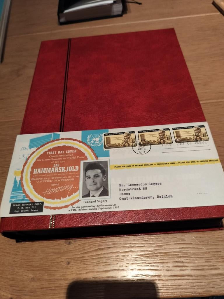 Speciale FDC Dag Hammarskjold 1962 - Hamme Leonard Segers, Ophalen of Verzenden