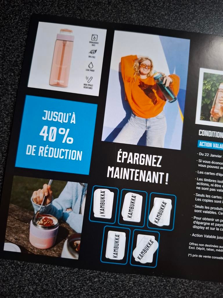 Spaarkaart met 5 zegeltjes,  delhaize,  kambukka, Enlèvement ou Envoi