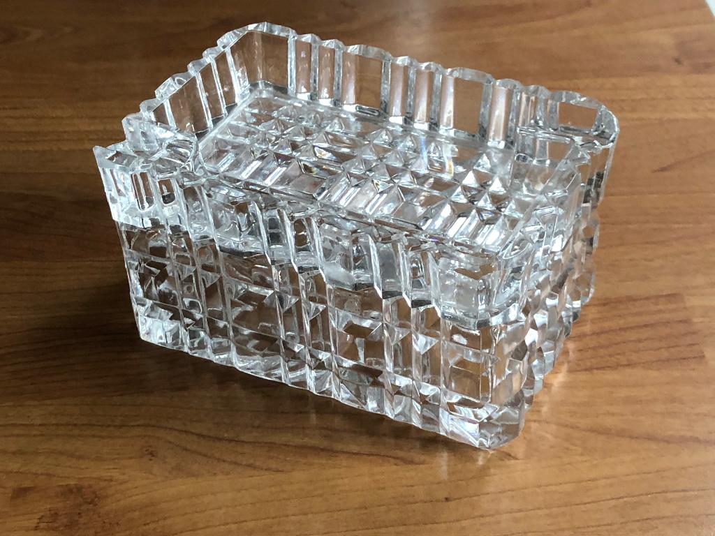 Vintage kristallen asbak met sigarettenhouder, Antiek en Kunst, Ophalen of Verzenden