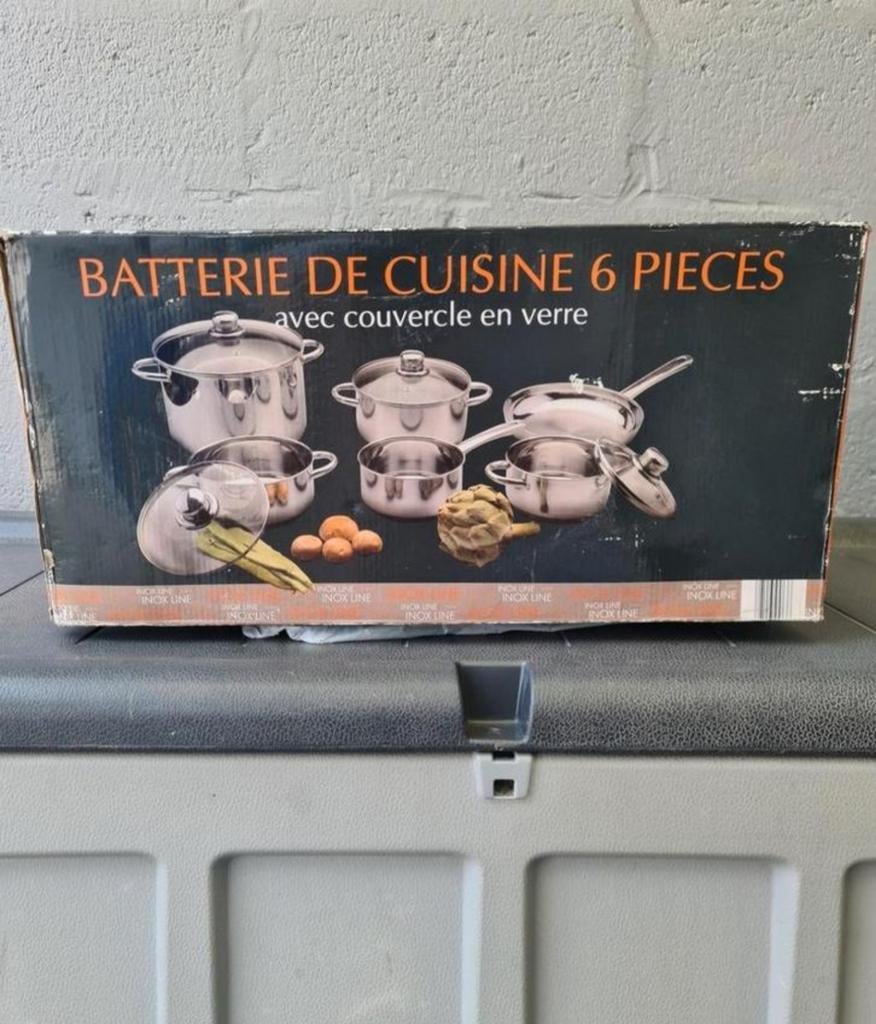 Set de cuisine 6 pièces avec couvercle en verre-indu; gaz,.., Ophalen of Verzenden, Nieuw