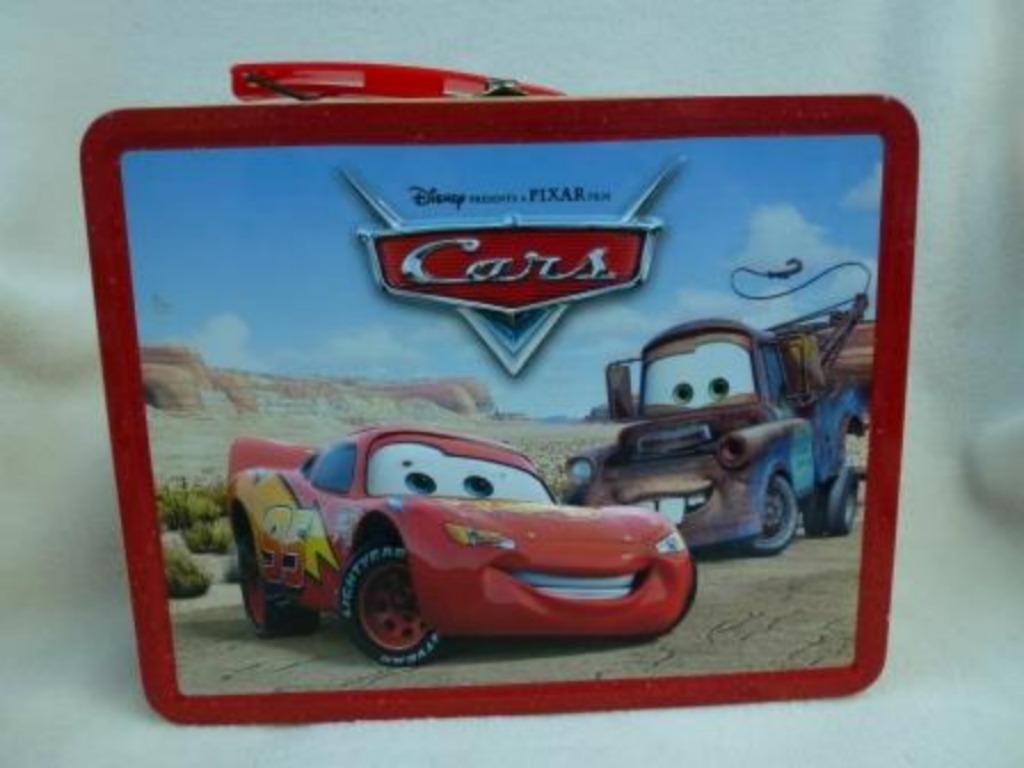 boîte en metal blanc, valise, Disney Pixar cars, Collections, Enlèvement ou Envoi, Autres personnages, Utilisé, Autres types