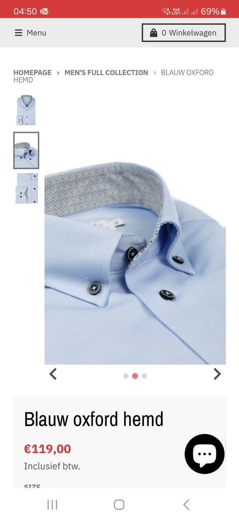 Thomas Bradley Blauw Sportief hemd met print maat XL, Kleding | Heren, Ophalen, Zo goed als nieuw, Blauw