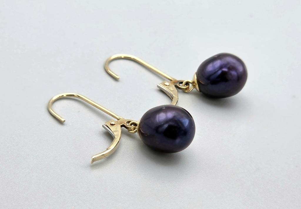Vintage gouden parel oorbellen. 2025/583., Handtassen en Accessoires, Antieke sieraden, Verzenden, Goud, Oorbellen, Met edelsteen