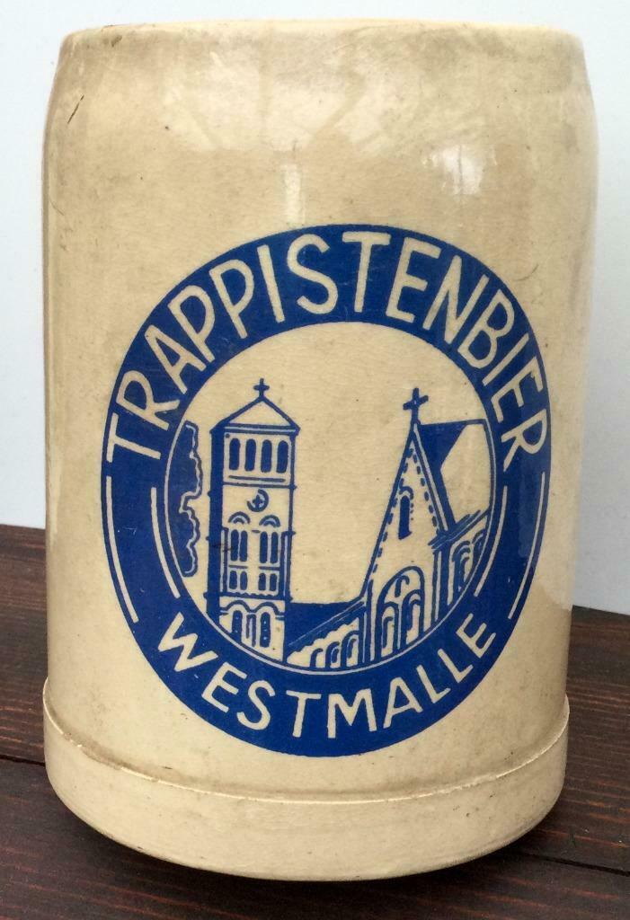 bier brouwerij Trappistenbier Westmalle beige kroes, Ophalen of Verzenden, Gebruikt