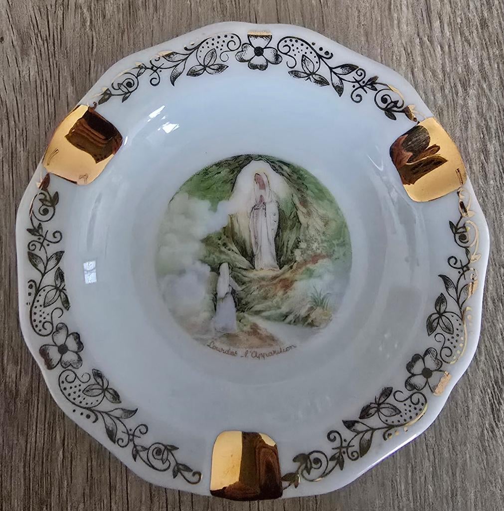 Limoges porseleinen asbakje Lourdes, Antiek en Kunst, Antiek | Porselein, Ophalen of Verzenden
