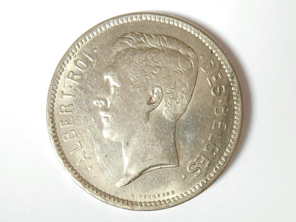 Nikkel munt uit 1932 - Albert Roi des Belges (5 Francs), Verzenden, Losse munt