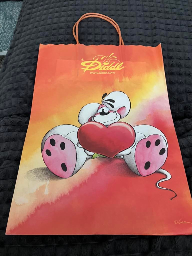Grand sac en papier Diddl avec cœur, Collections, Enlèvement ou Envoi, Diddl, Comme neuf