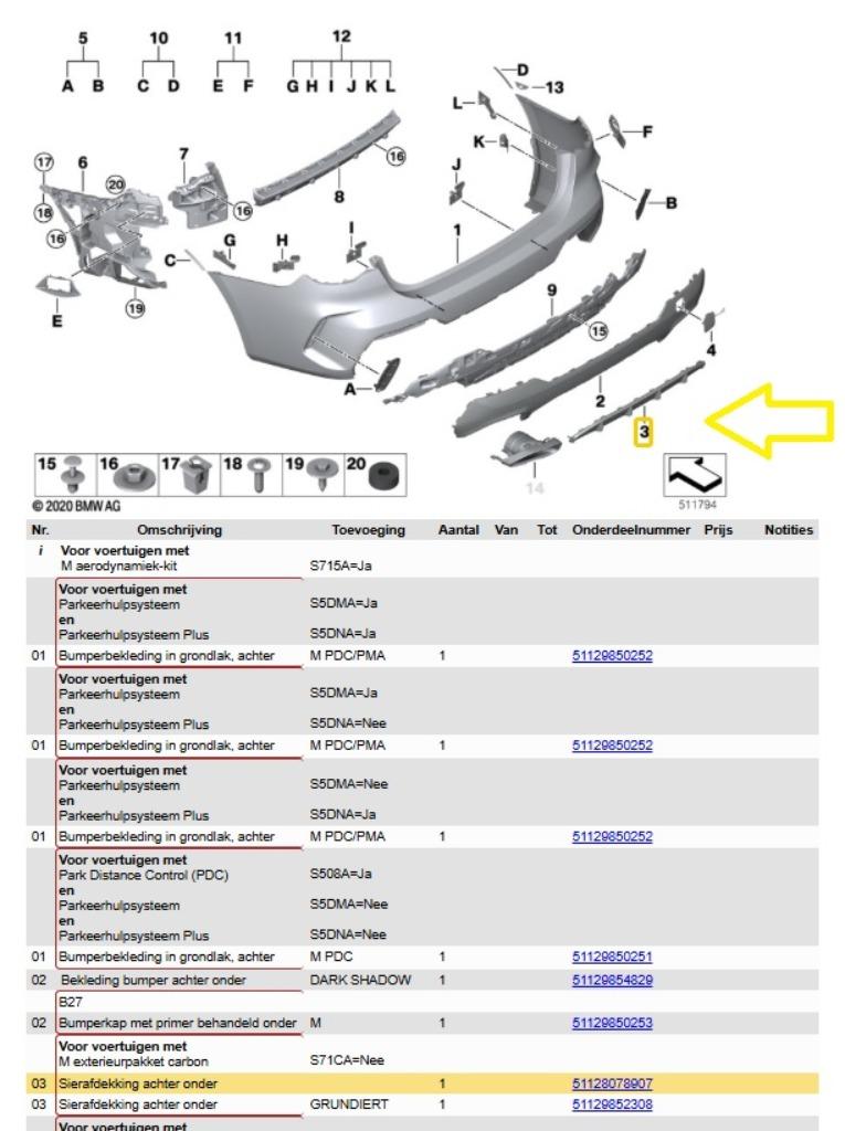 OEM BMW 4' G22 G23 Diffusor  51128078907  Sierafdekking, Autos : Pièces & Accessoires, Carrosserie & Tôlerie, Pare-chocs, BMW