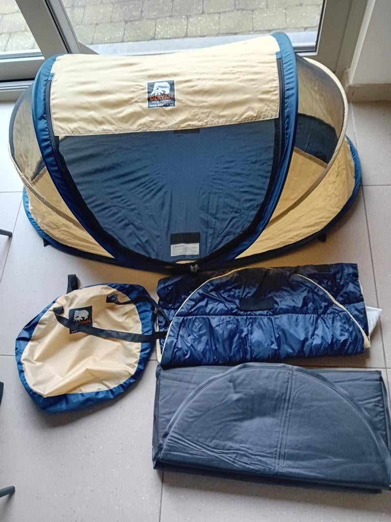 Reisbedje Deryan Luxe met matrasje, blauw-beige, Kinderen en Baby's, Ophalen of Verzenden, Matras