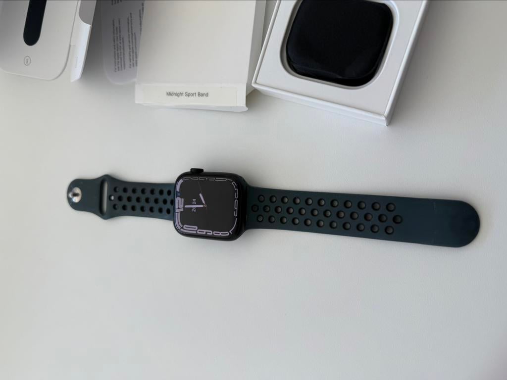 Apple Watch serie 7, 4G, 45mm in TOPSTAAT., Handtassen en Accessoires, Smartwatches, Ophalen, Zo goed als nieuw