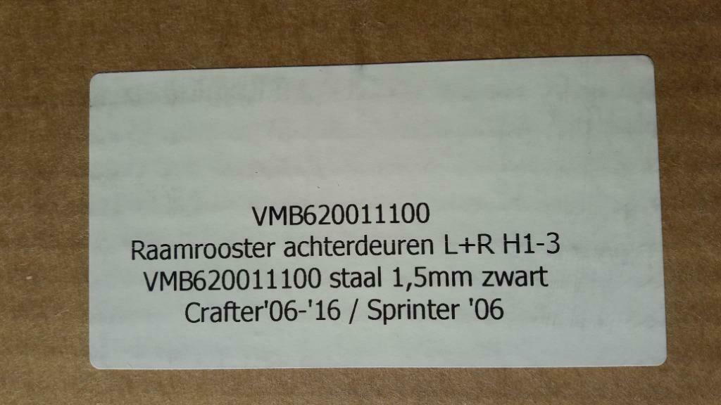 WINDOW GRILLES SPRINTER OU CRAFTER, etc., Enlèvement, Mercedes-Benz