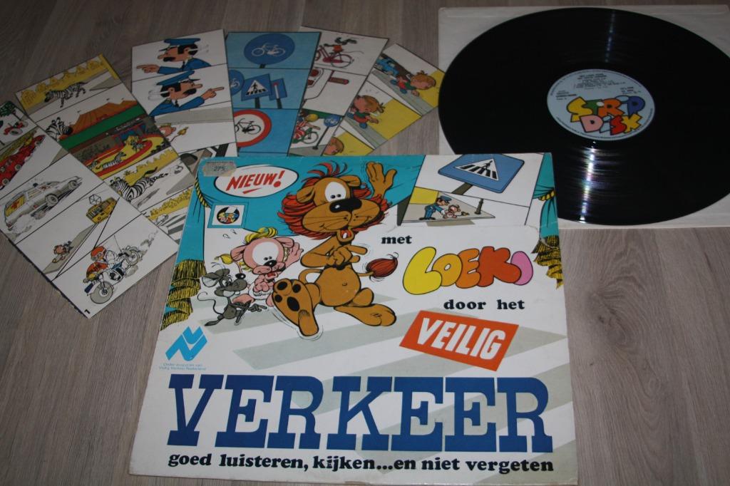 LP , Met Loeki veilig door het verkeer , met kaarten , 1976, Verzamelen, Ophalen of Verzenden, Gebruikt, Tv, Overige typen