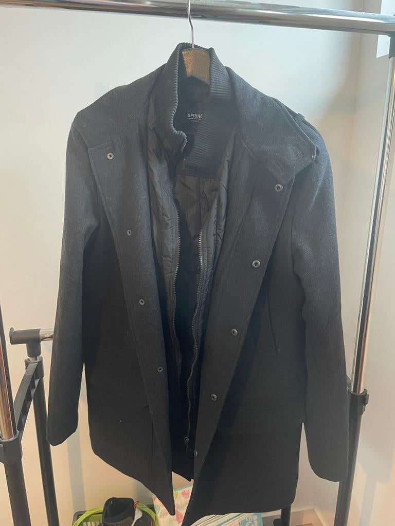 Herenjas Springfield, Kleding | Heren, Jassen | Winter, Zo goed als nieuw, Maat 46 (S) of kleiner, Zwart, Ophalen