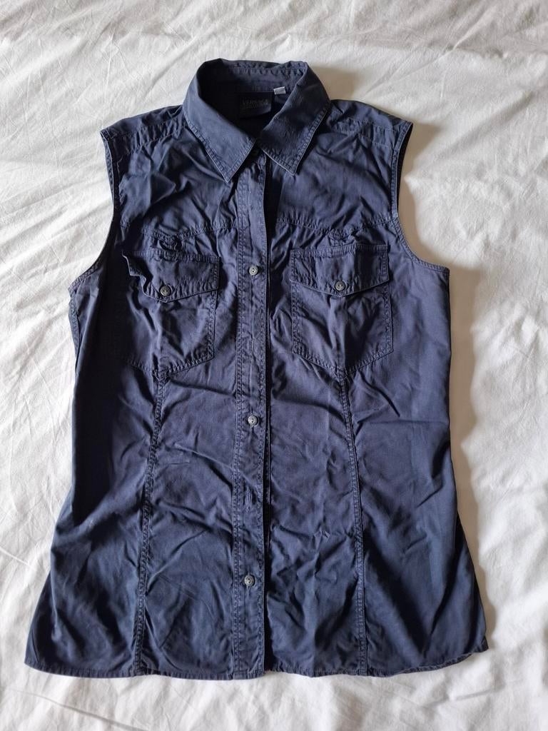 Mouwloos hemdje VERSACE JEANS COUTURE, maat S., Enlèvement ou Envoi, Comme neuf, Taille 36 (S), Bleu