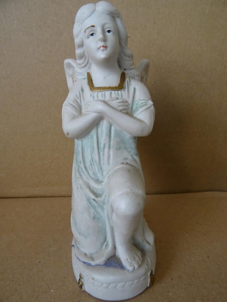 Statue d'ange en porcelaine ancienne figurine ange 12cm 1850, Antiquités & Art, Enlèvement ou Envoi